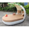 comfortable PE rattan lounge chaise beach wicker furniture